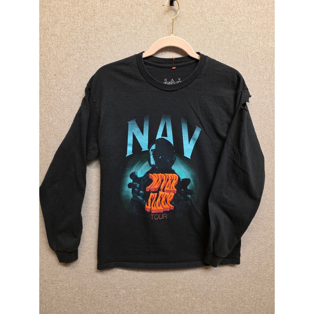 Nav Never Sleep Tour 2023 Long Sleeve T-Shirt Mens Medium Black XO SoFaygo Rap
